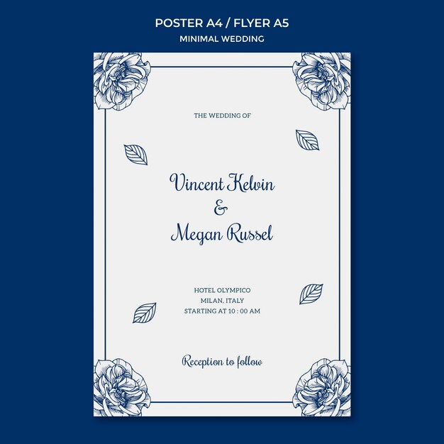 Plantilla de boda para el tema del póster
