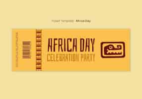 PSD gratuito plantilla de boleto para la celebración del día de áfrica