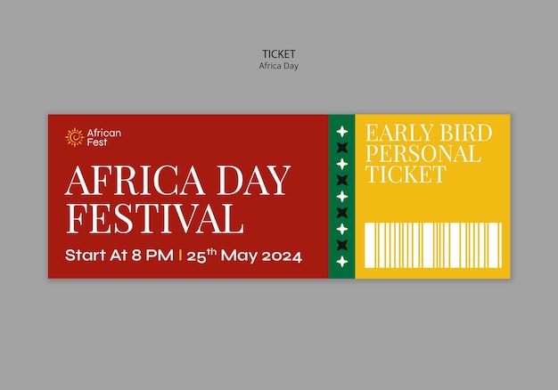 plantilla de boleto para la celebración del día de África