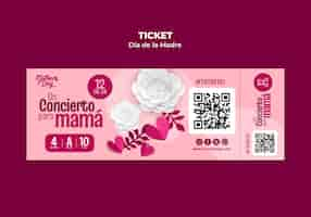 PSD gratuito plantilla de boleto para la celebración del día de la mujer