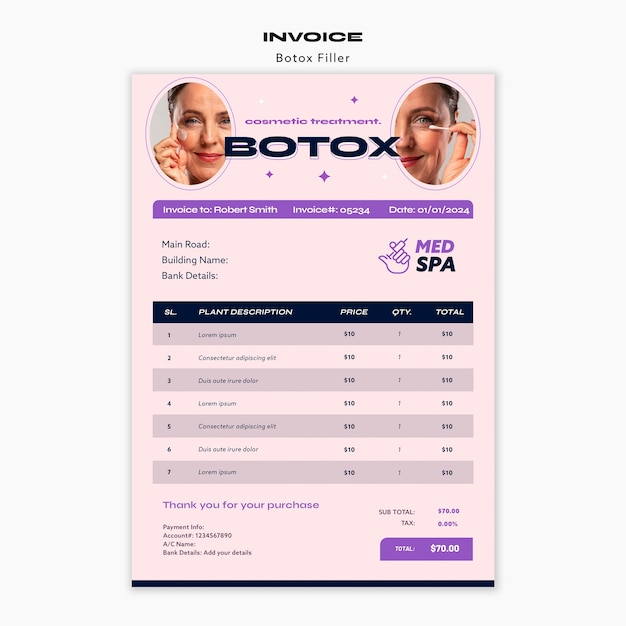 PSD gratuito plantilla de botox degradado