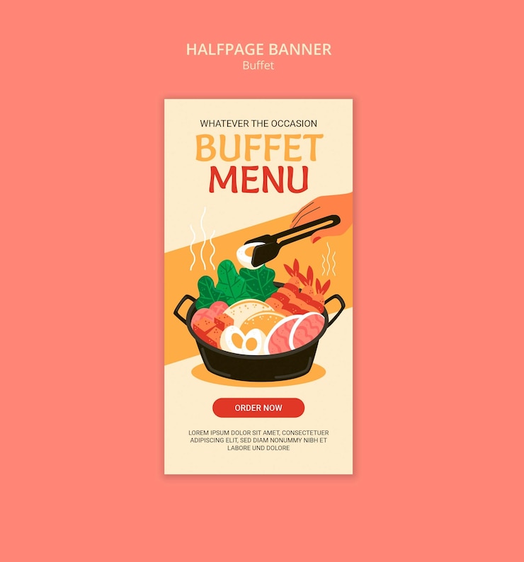PSD gratuito plantilla de buffet de comida deliciosa