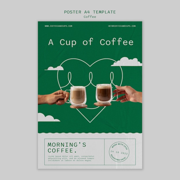 PSD gratuito plantilla de café de diseño plano