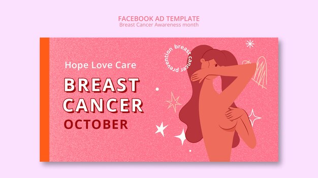 Plantilla de cáncer de mama de diseño plano