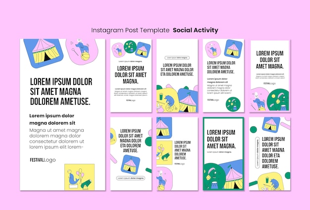 PSD gratuito plantilla de carnaval de diseño plano