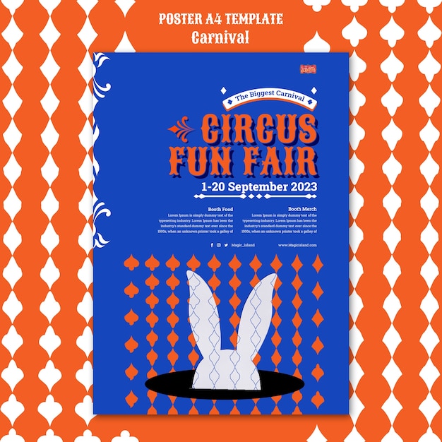 Plantilla de carnaval de diseño plano