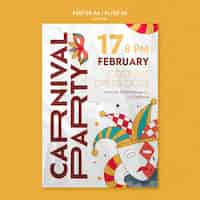 PSD gratuito plantilla de carnaval de diseño plano