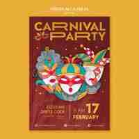 PSD gratuito plantilla de carnaval de diseño plano