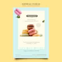 PSD gratuito plantilla de cartel de anuncio de tienda de macarons