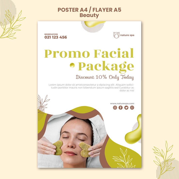 PSD gratuito plantilla de cartel de belleza