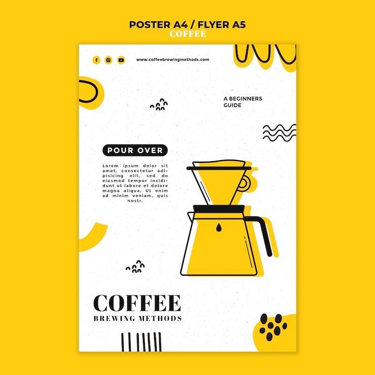 PSD gratuito plantilla de cartel de café