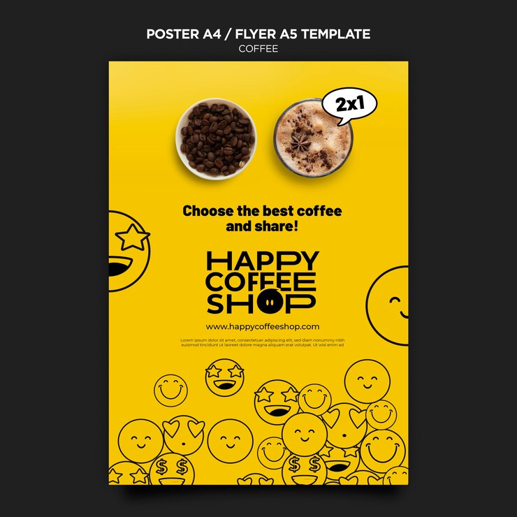 PSD gratuito plantilla de cartel de café