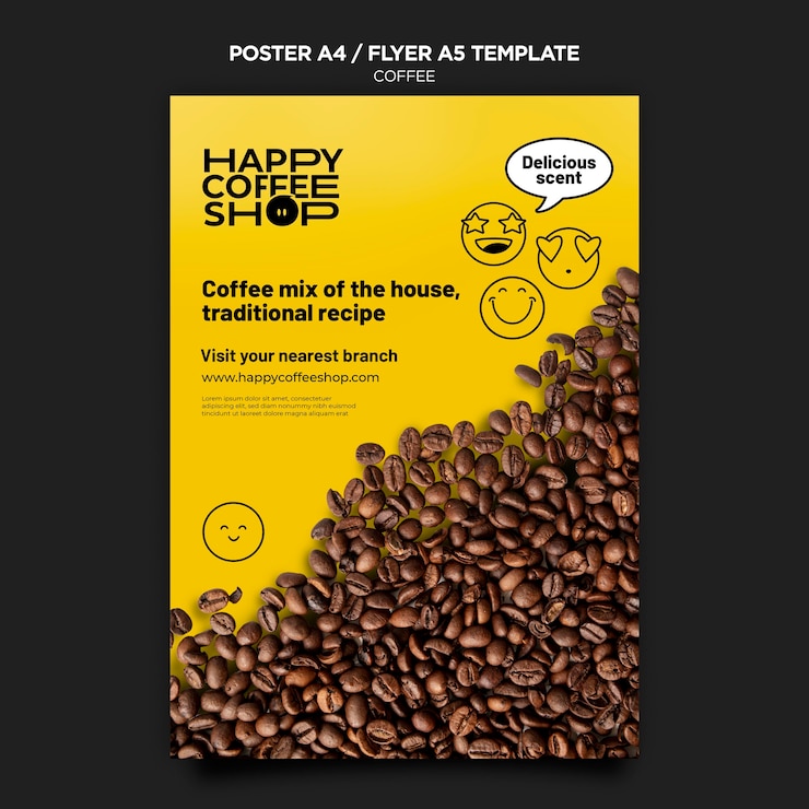 PSD gratuito plantilla de cartel de café