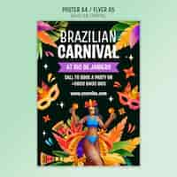 PSD gratuito plantilla de cartel del carnaval brasileño