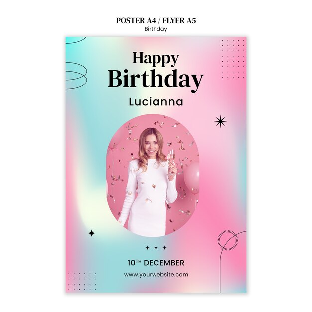 Plantilla de cartel de celebración de cumpleaños
