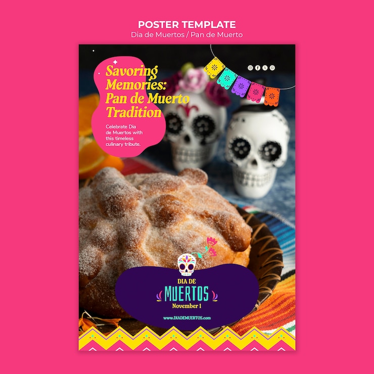 PSD gratuito plantilla de cartel de celebración del día de muertos