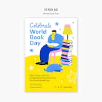 PSD gratuito plantilla de cartel para la celebración del día mundial del libro