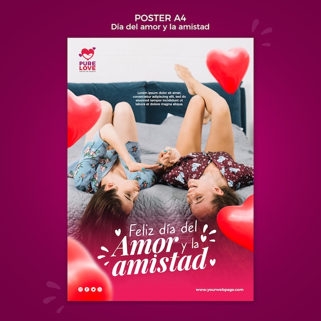 PSD gratuito plantilla de cartel para la celebración del día de san valentín