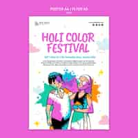 PSD gratuito plantilla de cartel de celebración del festival holi