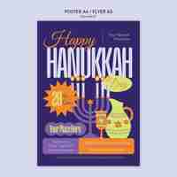 PSD gratuito plantilla de cartel de celebración de hanukkah