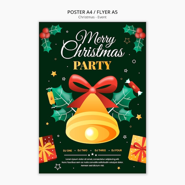 PSD gratuito plantilla de cartel de celebración de navidad