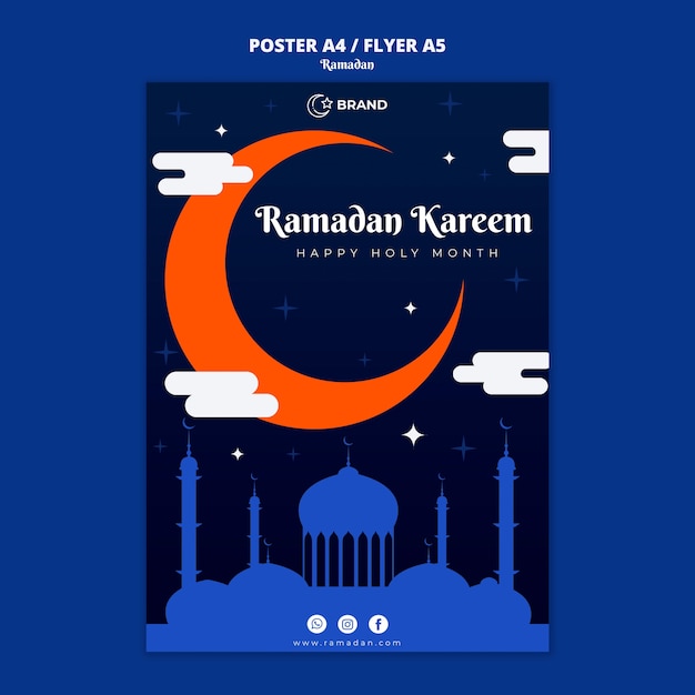 PSD gratuito plantilla de cartel de celebración de ramadán