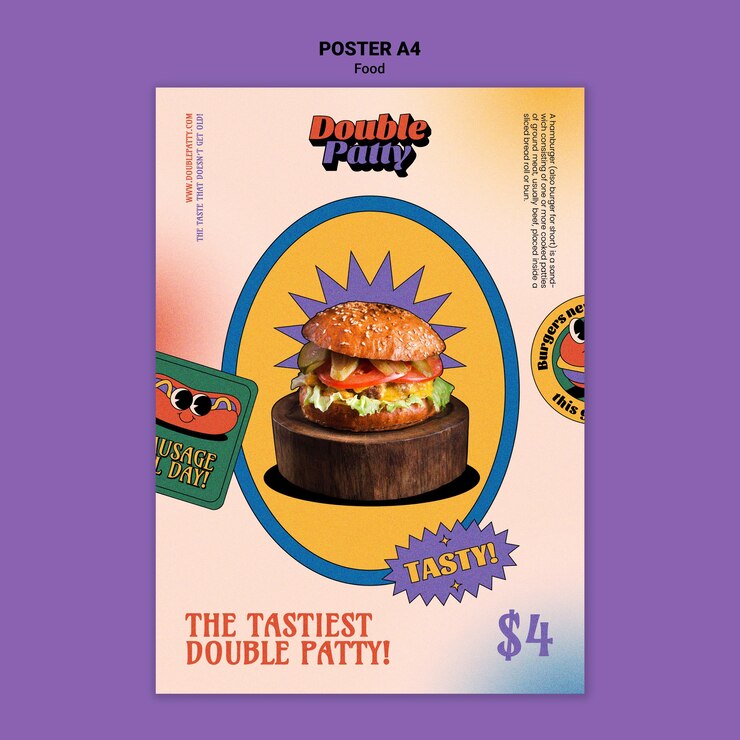 PSD gratuito plantilla de cartel de comida deliciosa a4