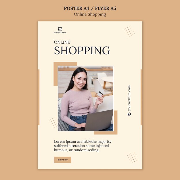 Plantilla de cartel de compras online