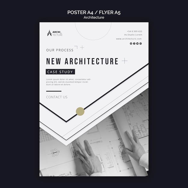 PSD gratuito plantilla de cartel de concepto de arquitectura