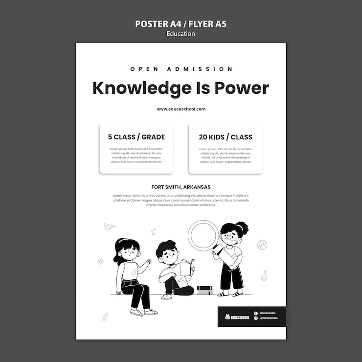 PSD gratuito plantilla de cartel de concepto de educación