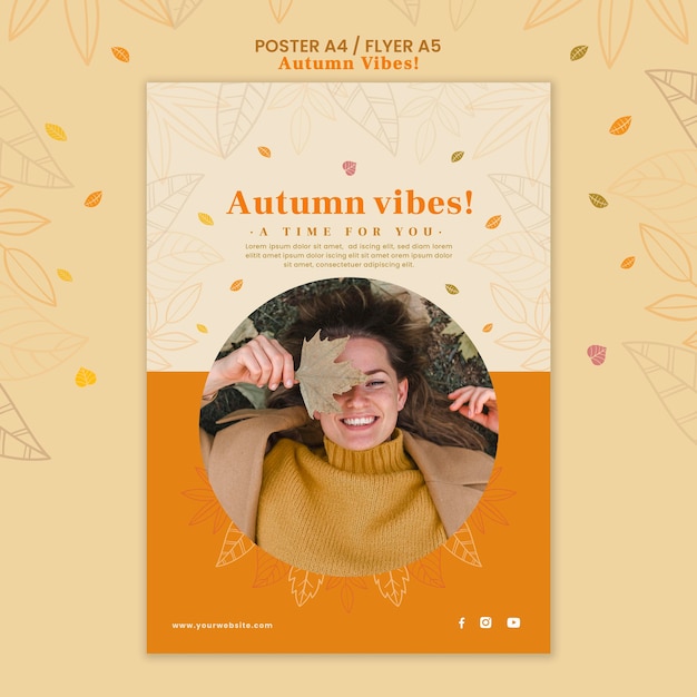 PSD gratuito plantilla de cartel de concepto de otoño