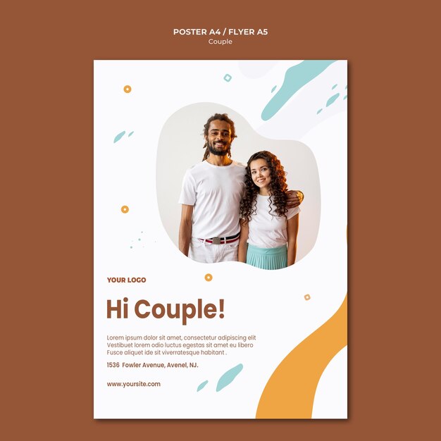 Plantilla de cartel de concepto de pareja