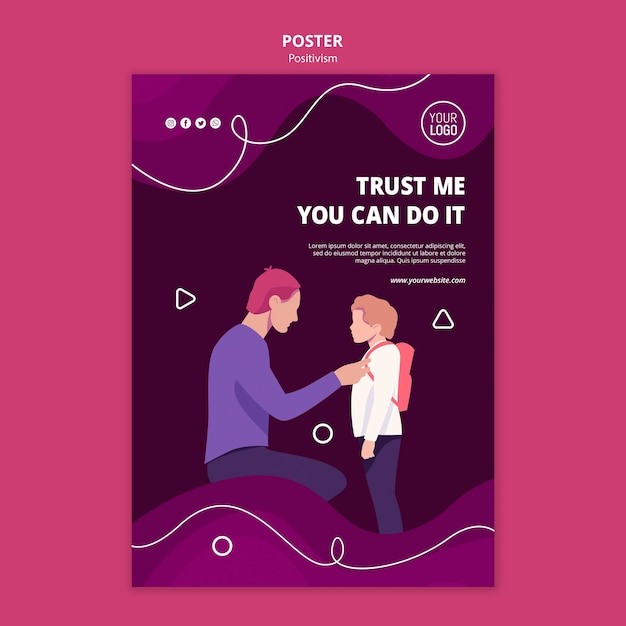 Plantilla de cartel de concepto de positivismo