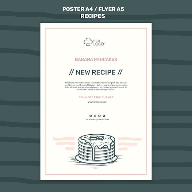 Plantilla de cartel de concepto de recetas