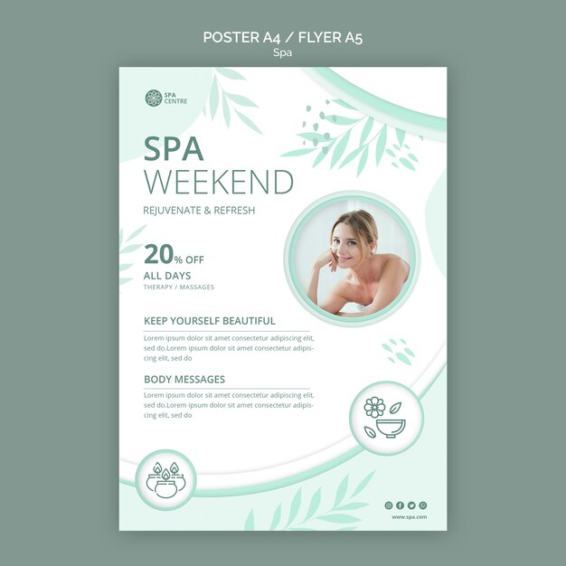 Plantilla de cartel de concepto de spa