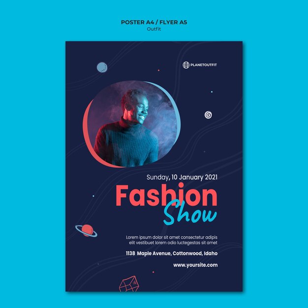 Plantilla de cartel de concepto de traje