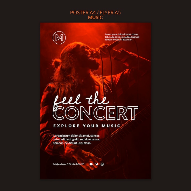 PSD gratuito plantilla de cartel de concierto