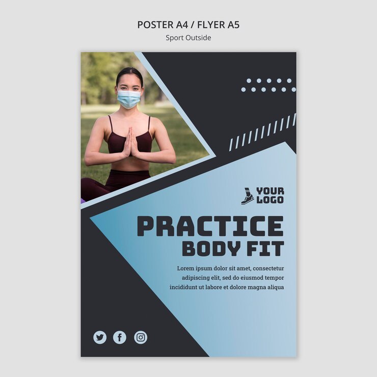 PSD gratuito plantilla de cartel de deporte exterior
