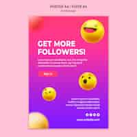 PSD gratuito plantilla de cartel de diseño de emoji