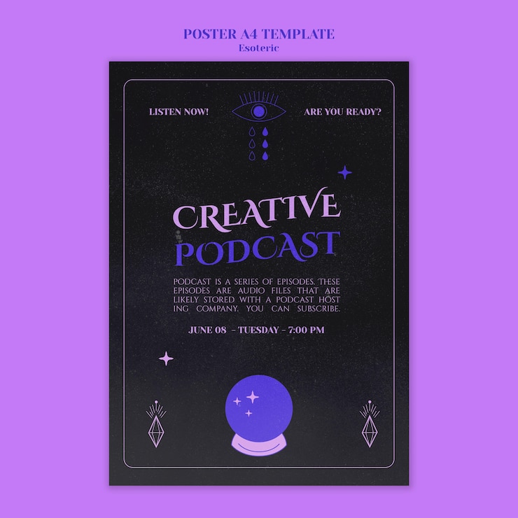 PSD gratuito plantilla de cartel esotérico