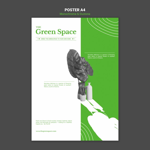 PSD gratuito plantilla de cartel de espacio verde