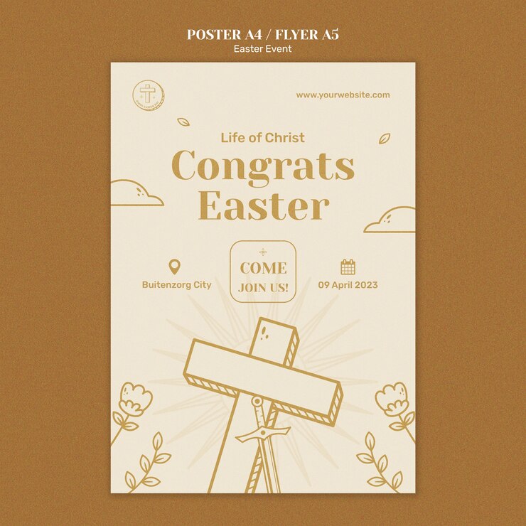 PSD gratuito plantilla de cartel de feliz celebración de pascua
