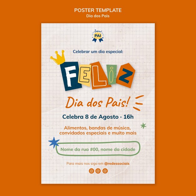 Plantilla de cartel de feliz día del padre