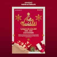 PSD gratuito plantilla de cartel de feliz navidad con regalos