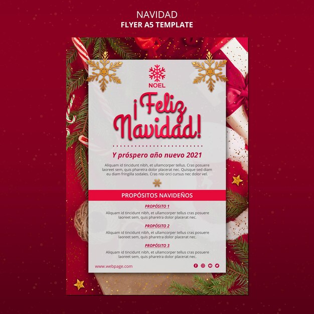 Plantilla de cartel de feliz navidad