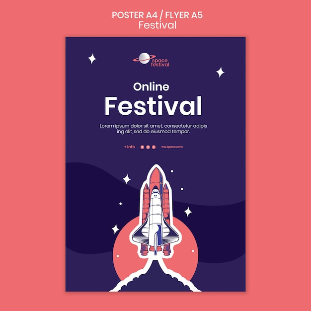 PSD gratuito plantilla de cartel de festival