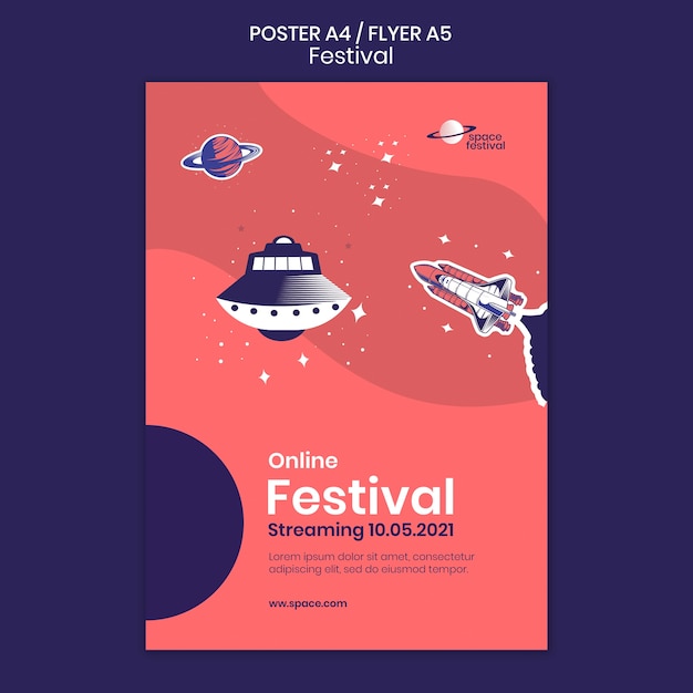 Plantilla de cartel de festival