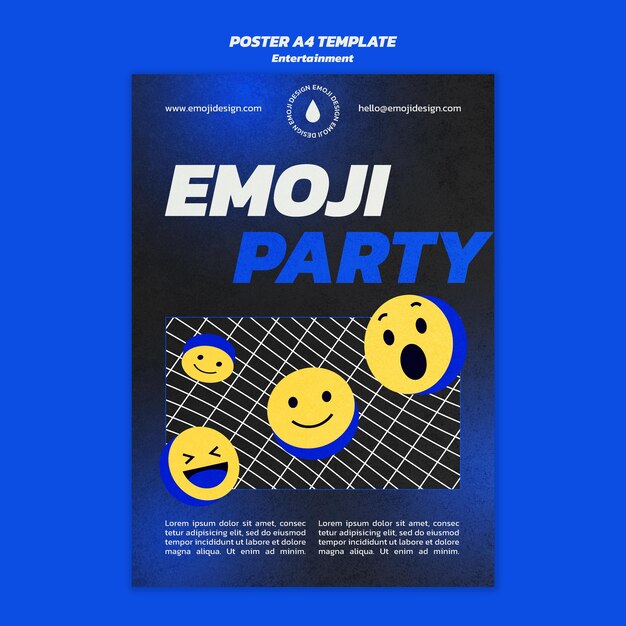 Plantilla de cartel de fiesta emoji