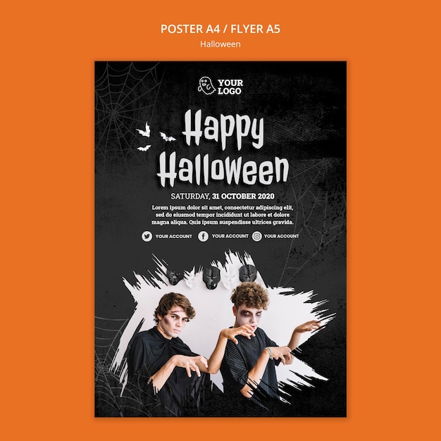 PSD gratuito plantilla de cartel de fiesta de halloween