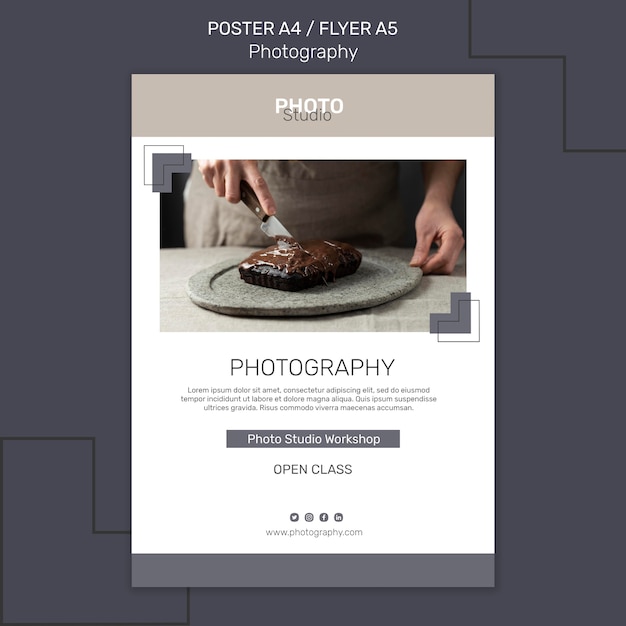 PSD gratuito plantilla de cartel de fotografía